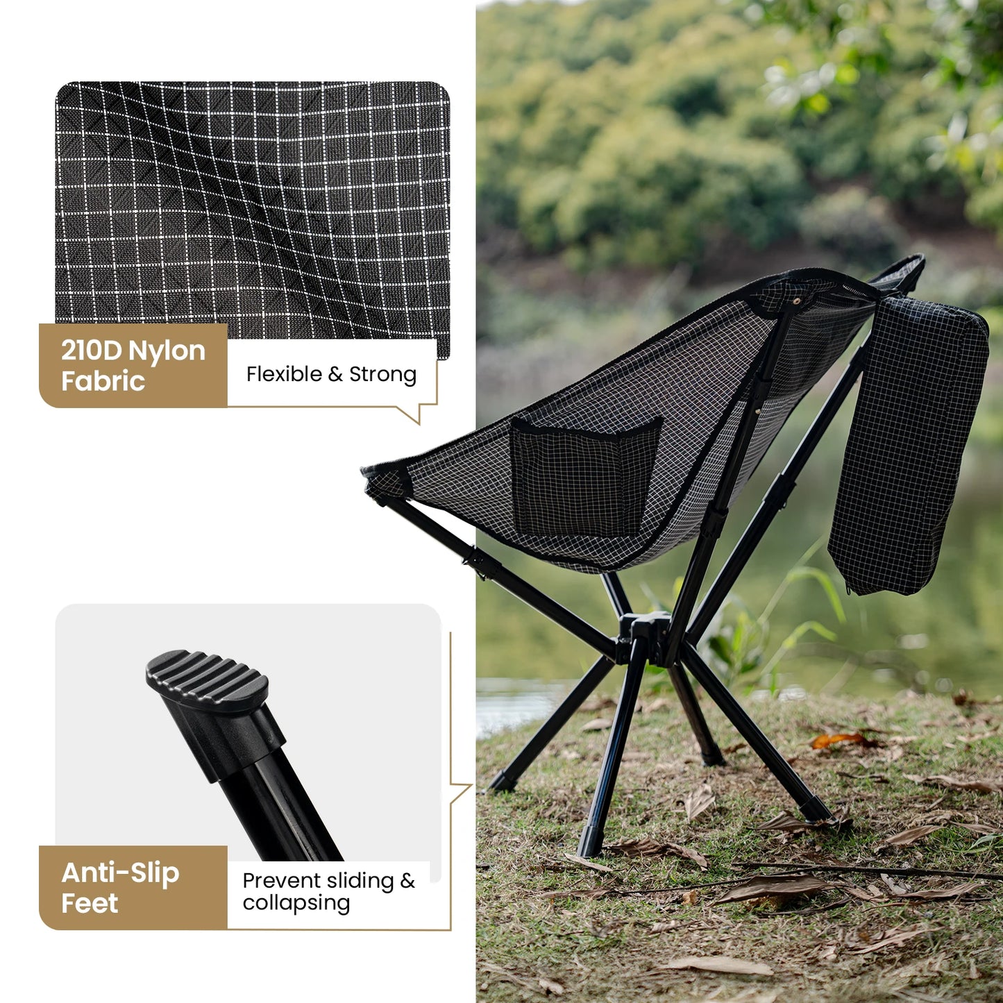 Folding Camping Chair with Side Pocket