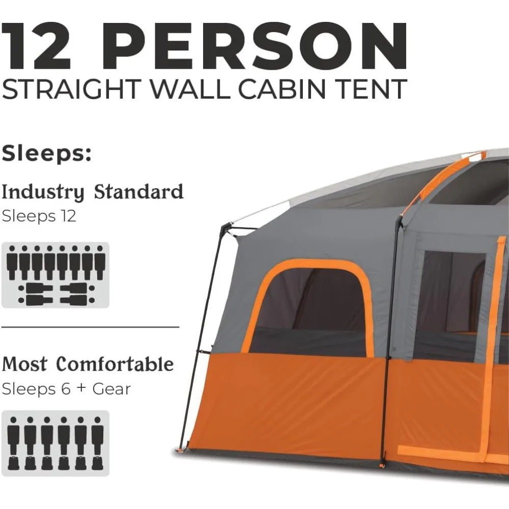 Family Camping 12 Person Large Cabin Tent for Camping