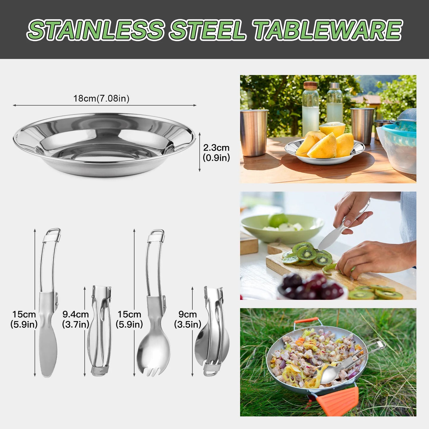 Backpacking Cookware Set Portable Aluminum