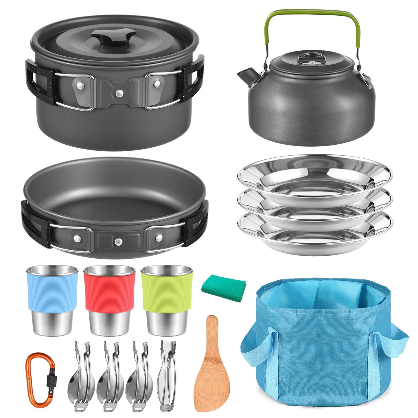 Backpacking Cookware Set Portable Aluminum