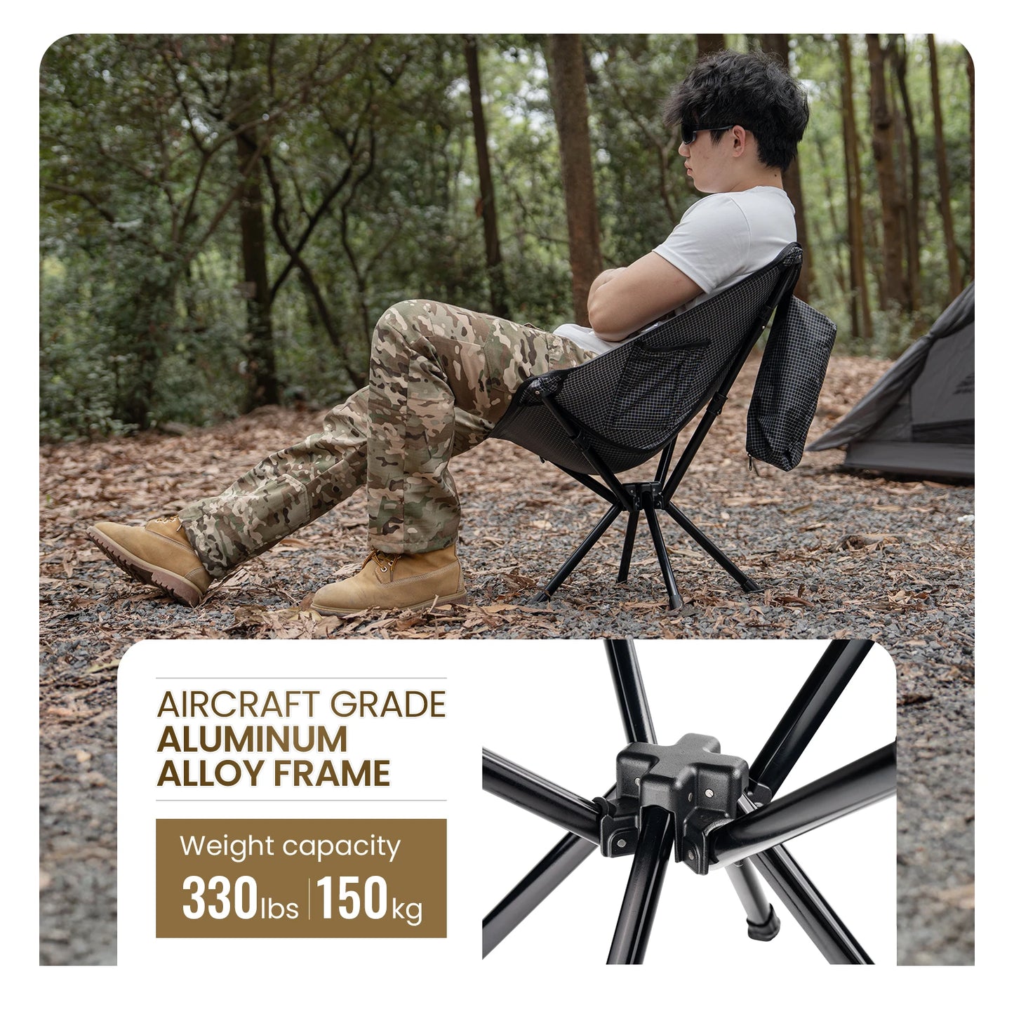 Folding Camping Chair with Side Pocket