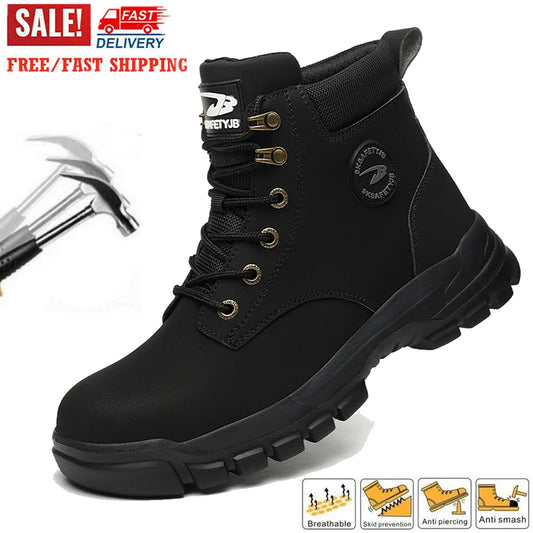 High Top Hiking Boots Steel Toe for Men