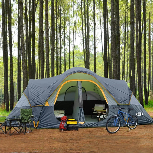 Camping Tent 10-Person-Family Tents,Gray