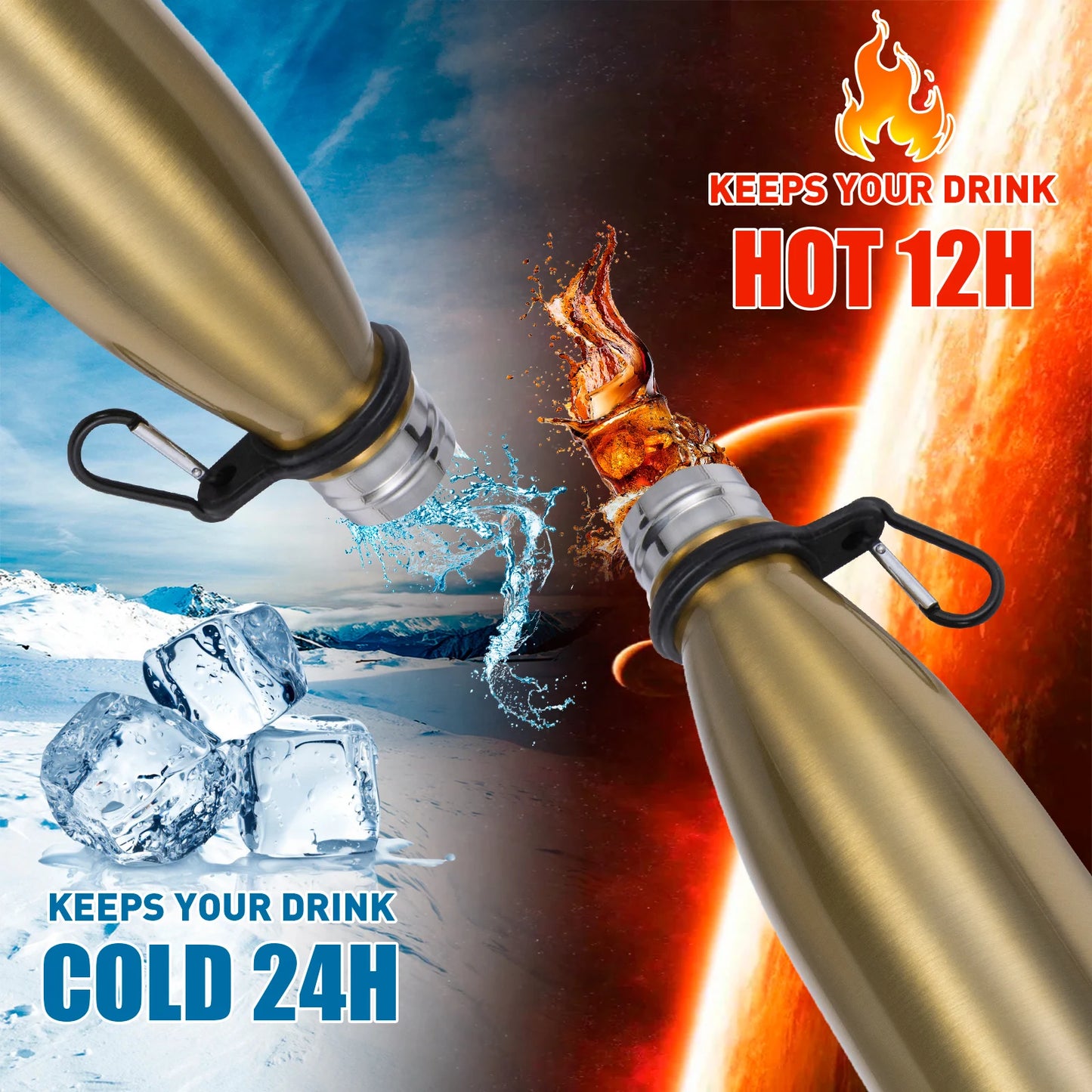 Stainless Steel Water Bottle Safe for Keys and Valuables