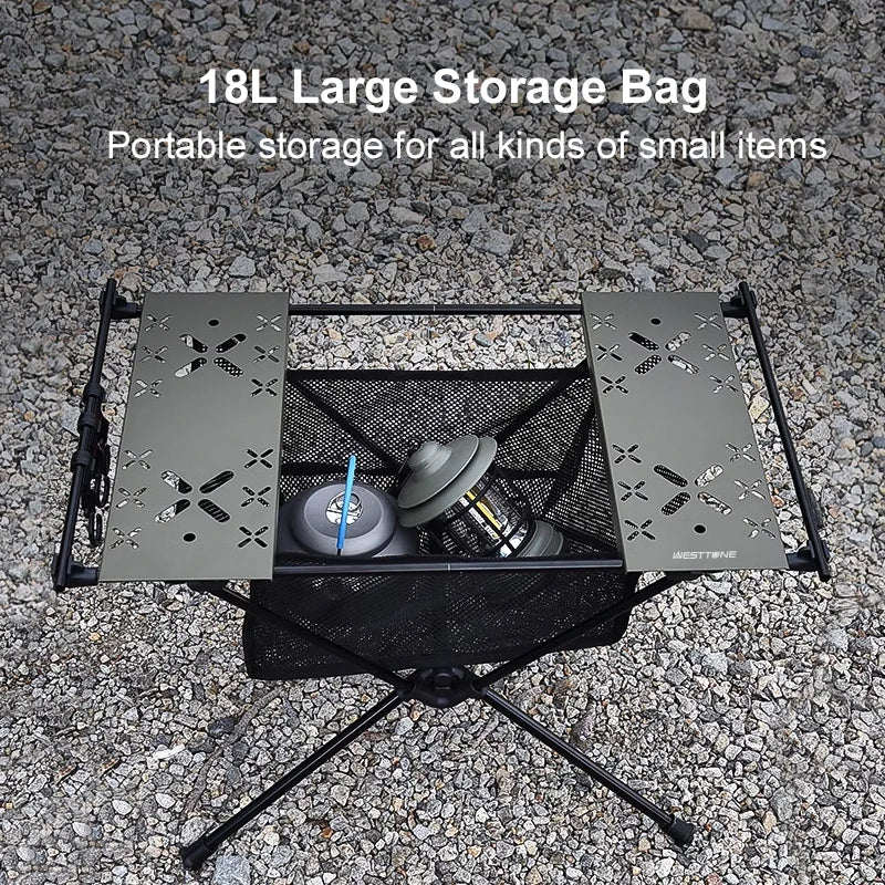 Portable Aluminum Folding Camping Table with Storage Bag