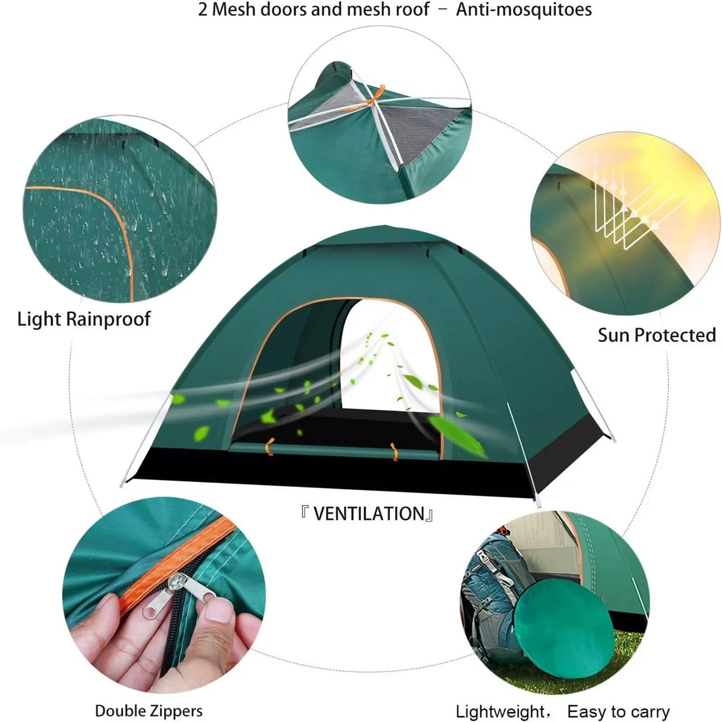 Automatic Pop Up Camping Tent 2-3 Person