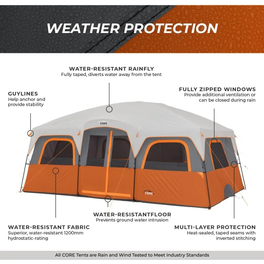 Family Camping 12 Person Large Cabin Tent for Camping