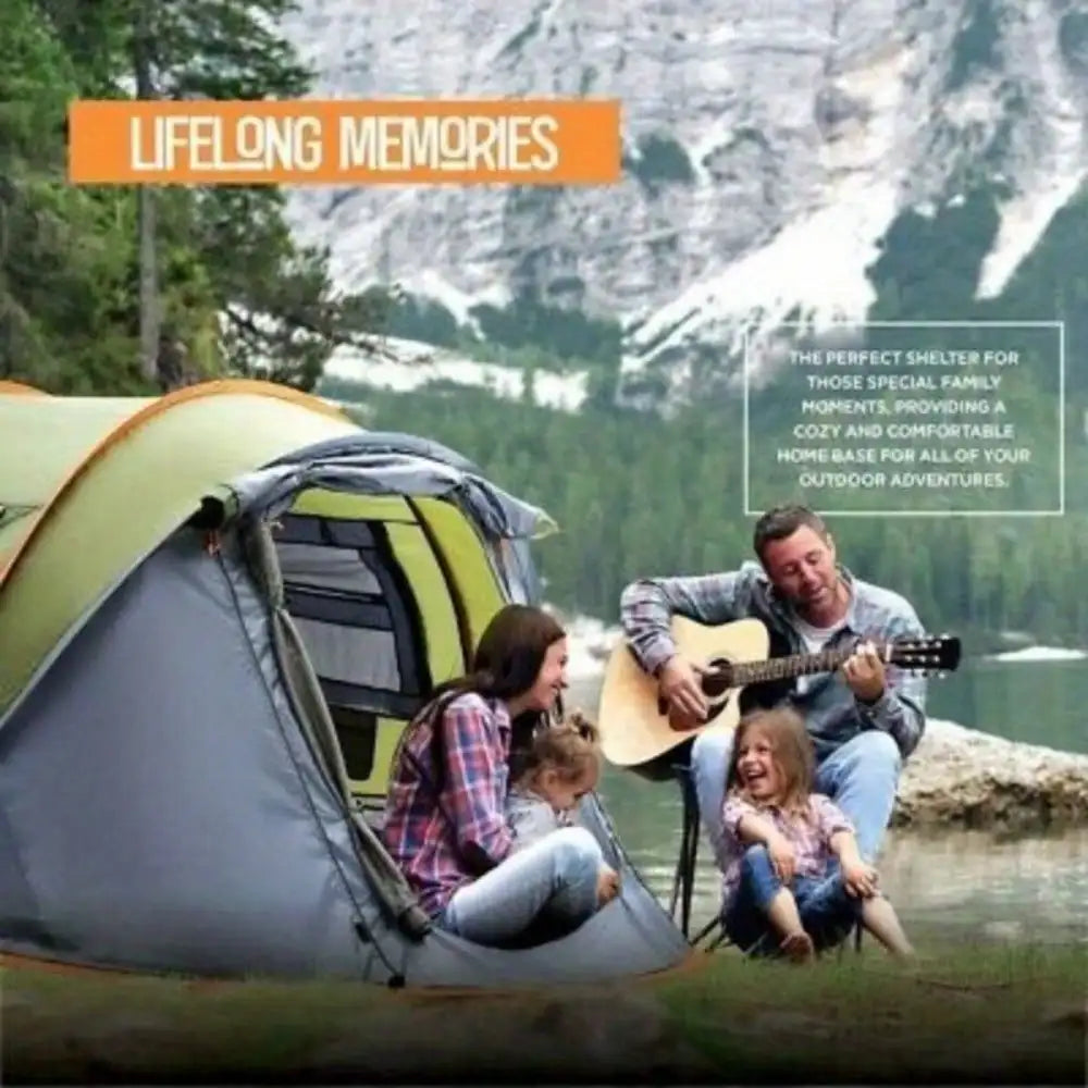 Pop Up Camping Tent 2 Doors Waterproof
