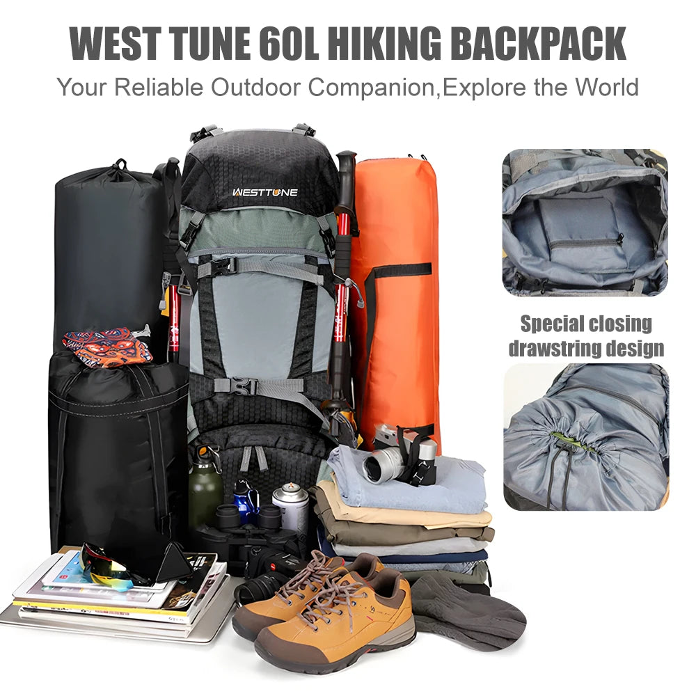 Backpack with Rain Cover Outdoor Hiking Camping