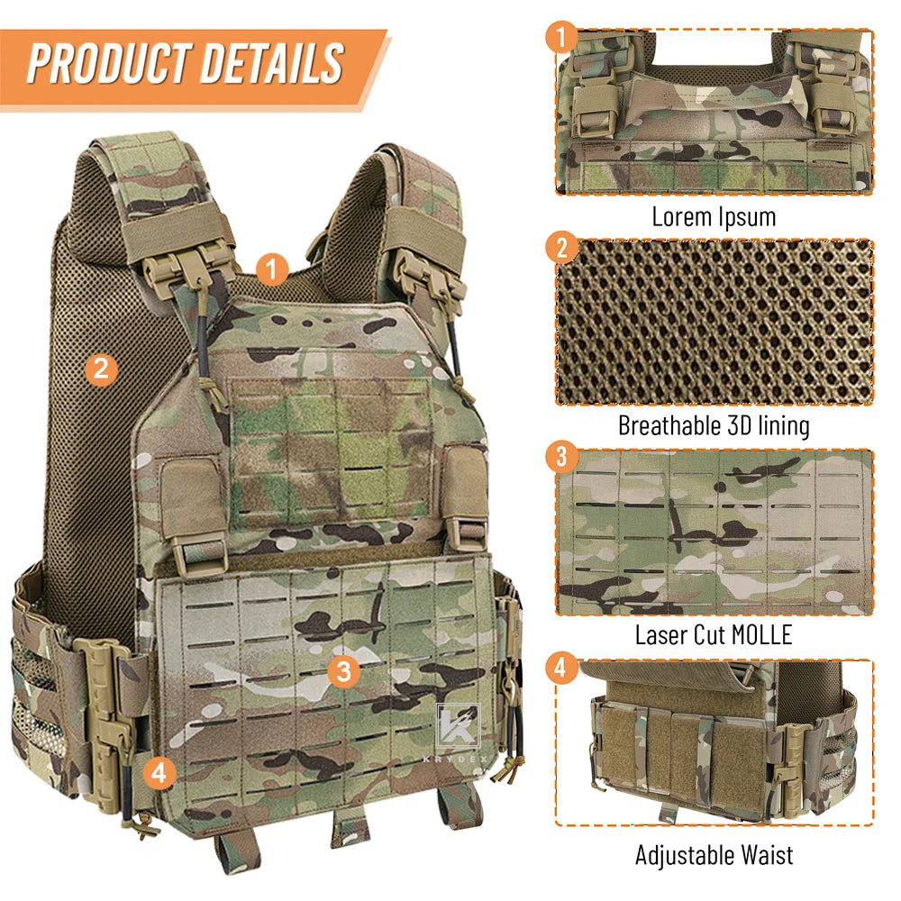 Tactical Vest Laser Cut Front Panel