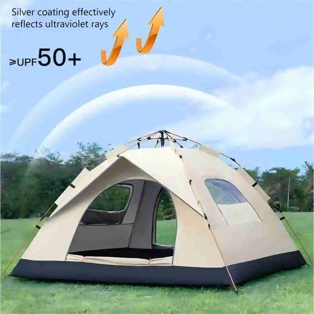 Outdoor shelter Sunshade 2 doors and 2 windows