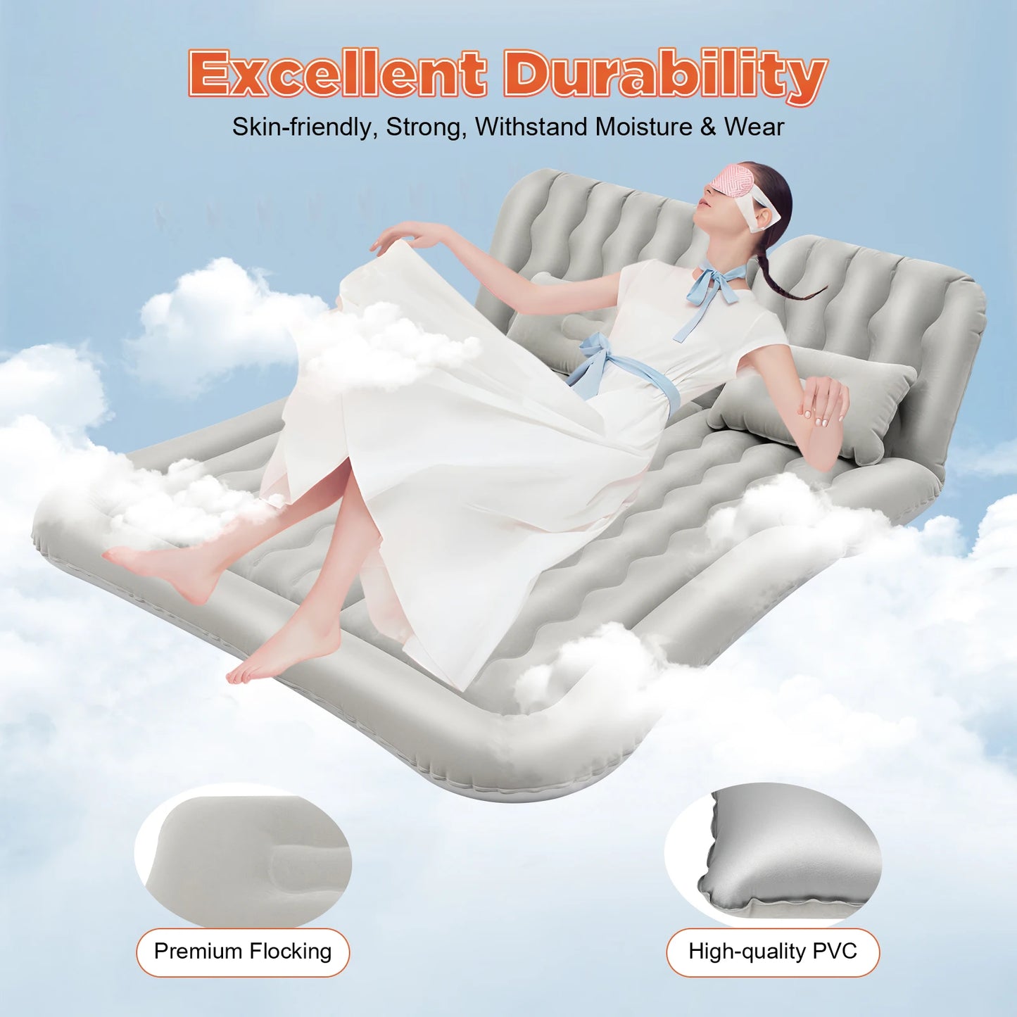 Inflatable SUV Air Mattress Sleeping Bed  w/ Air Pump