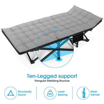 Folding Camping Cot Heavy Duty 200KG Bearing