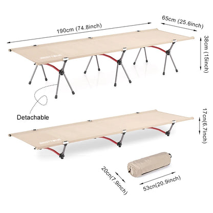 Portable Folding Camping Cot with Leg Extenders