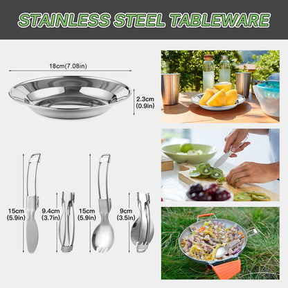 Backpacking Cookware Set Portable Aluminum