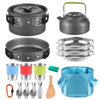 Backpacking Cookware Set Portable Aluminum