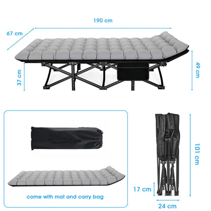 Folding Camping Cot Heavy Duty 200KG Bearing