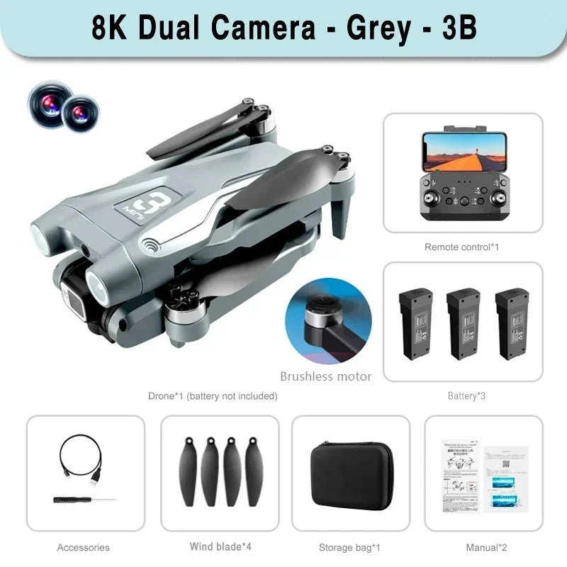 GPS Drone 8K HD Dual Camera  RC Distance 9000M