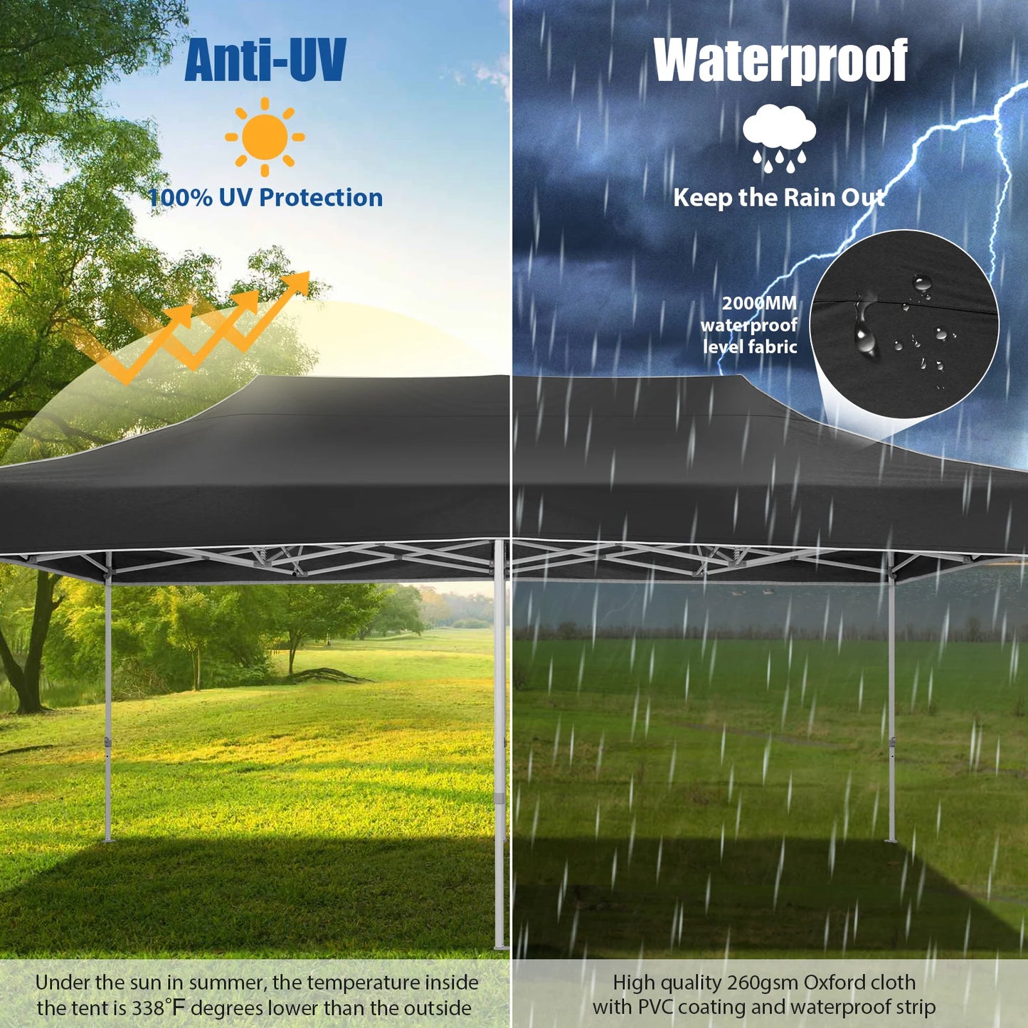 10x20 Heavy Duty Pop Up Canopy Tent