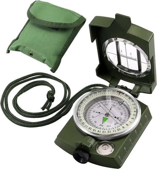 Compass, Waterproof, Sighting, Bubble Levels, Carrying Bag
