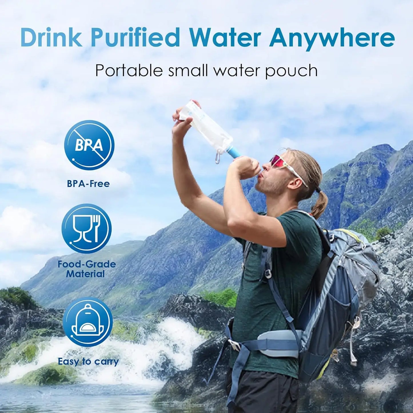 Waterdrop Gravity Water Filter System, for Travel