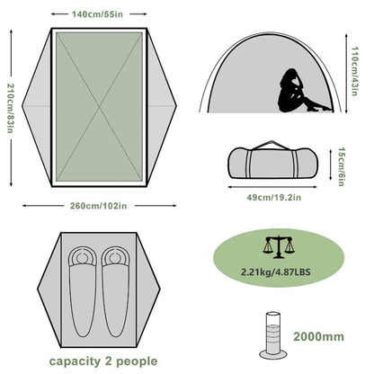 Ultralight Outdoor 2 Person Camping Tent