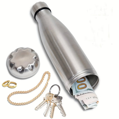 Stainless Steel Water Bottle Safe for Keys and Valuables