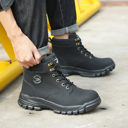 High Top Hiking Boots Steel Toe for Men