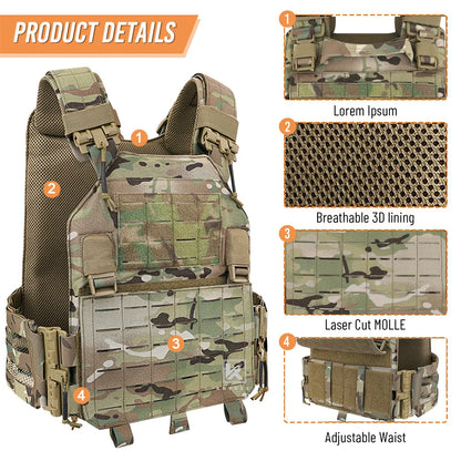 Tactical Vest Laser Cut Front Panel