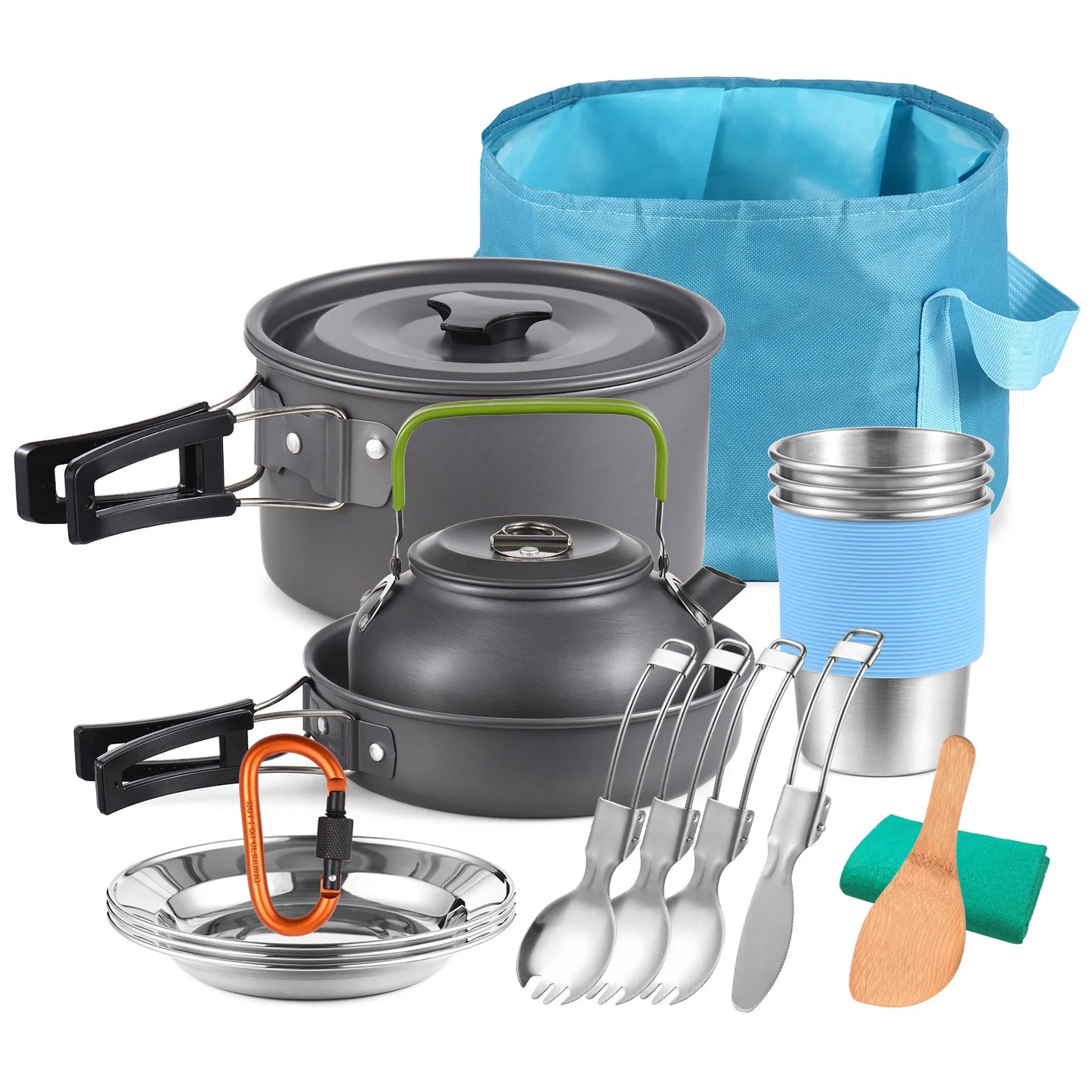Portable Aluminum Cookware Camping Ser