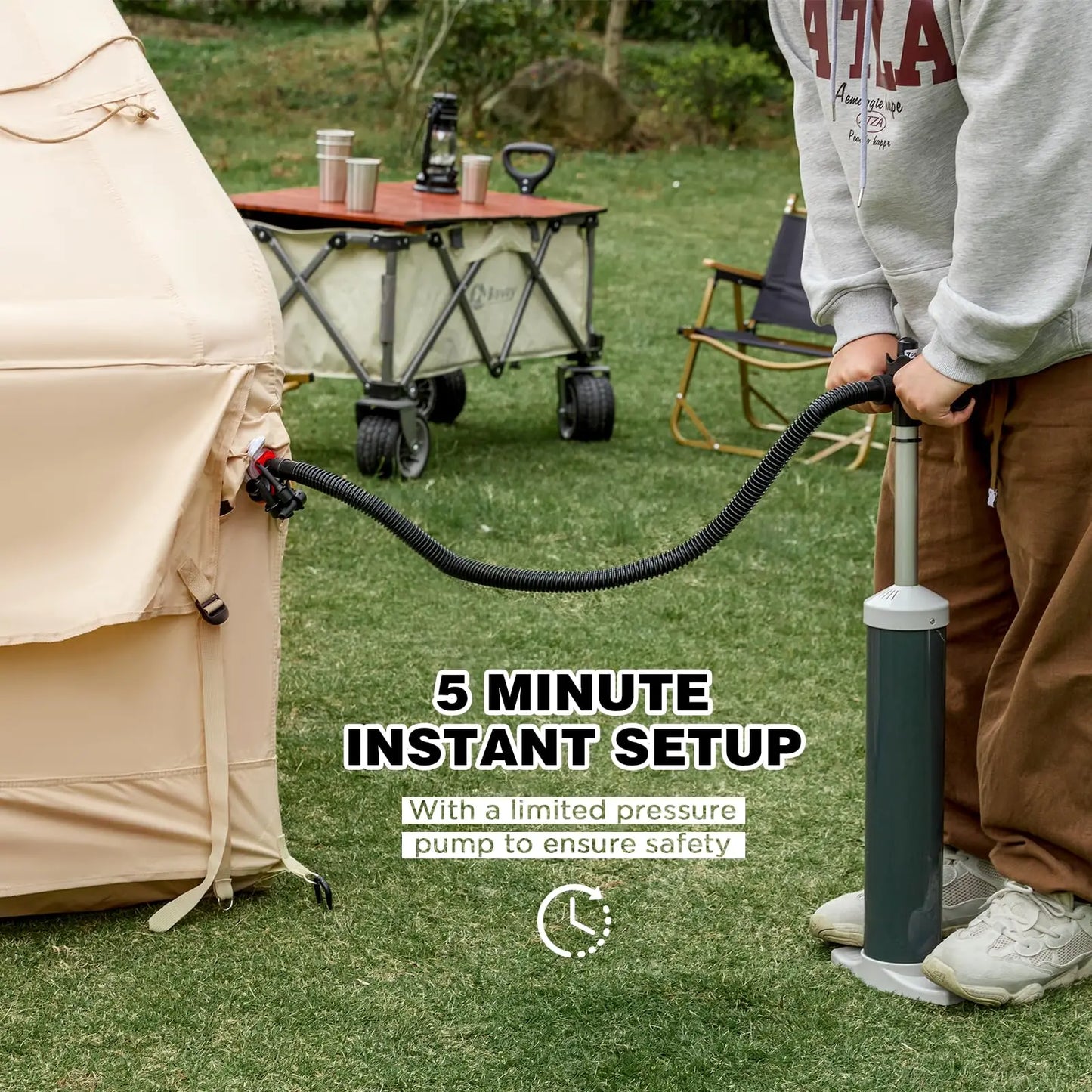 Large Inflatable Camping Tent 129 Square Feet